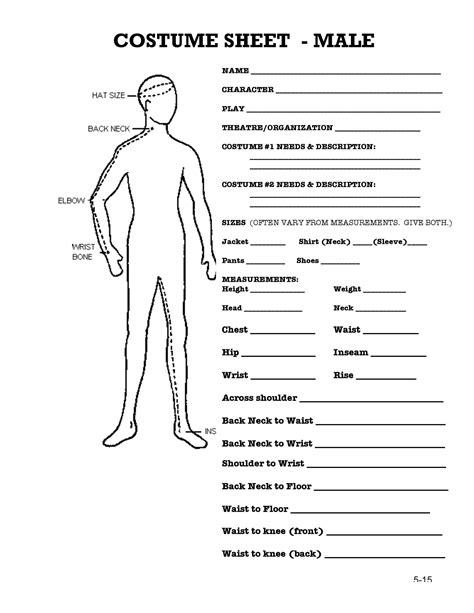 Design A Costume Worksheet