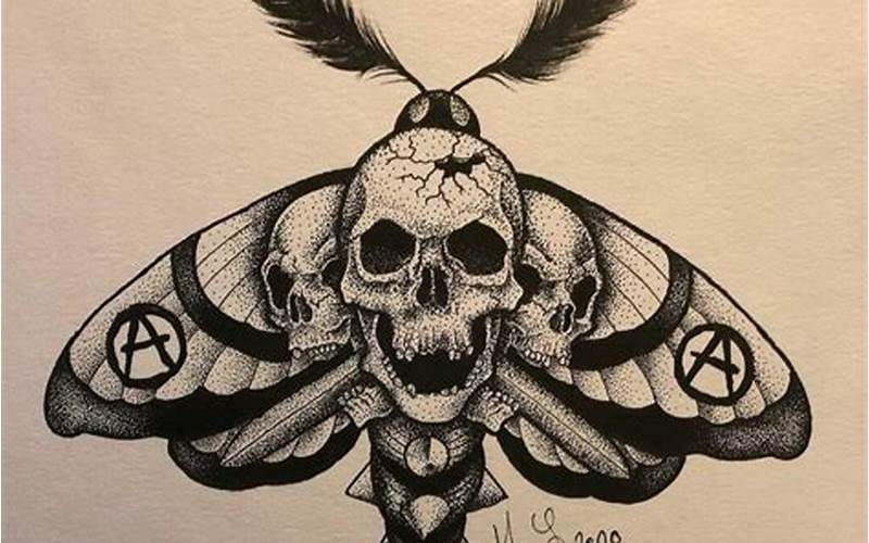 Design Of Death Moth Tattoo
