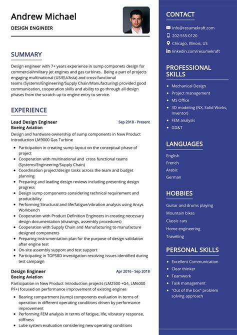 Design Engineer Resume Sample