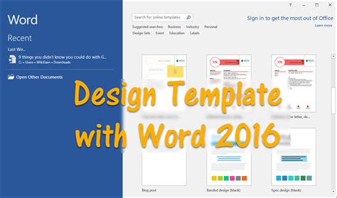 Design Template with Word 2016
