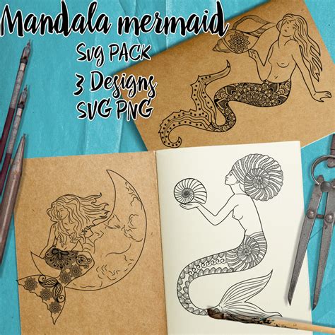 Design a Mermaid Mandala with Stunning SVG Files!