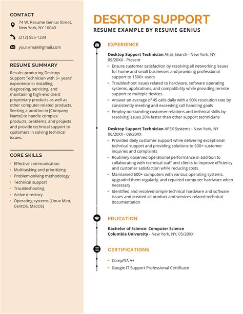 Desktop Support Sample Resume