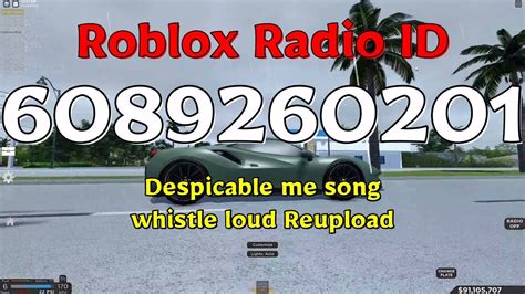 Despicable Me Song Whistle Loud Reupload Roblox Code in 2023 