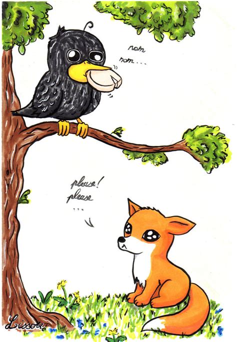 Dessin Corbeau Et Renard Facile