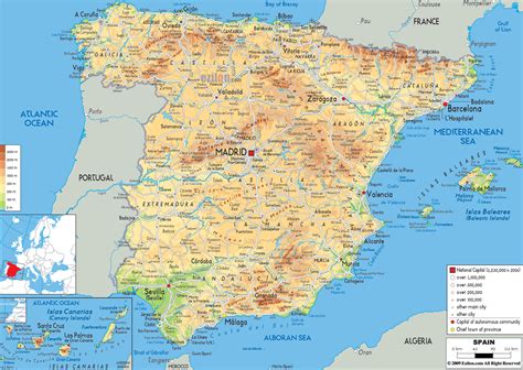 Detailed Political Map of Spain Ezilon Maps