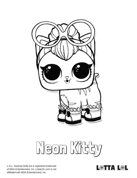 Detailed Coloring Pages Lol Neon Kittys Owner