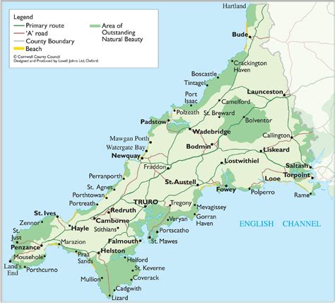 Map of Cornwall Cornwall map, Newquay, Cornwall