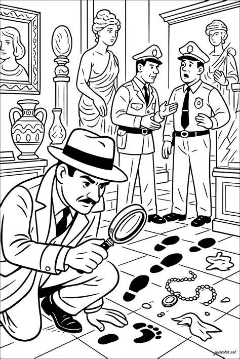 Detective Coloring Pages