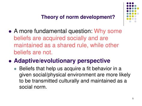 Determining Norms in Development
