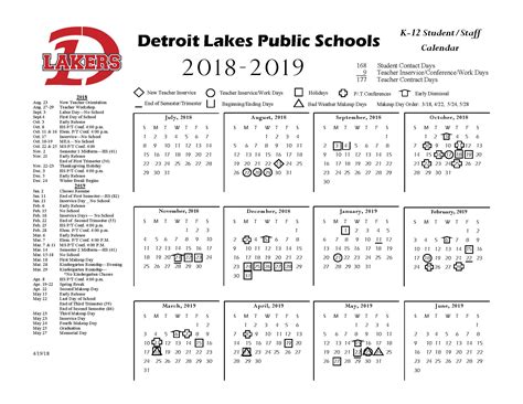 Detroit Lakes Activity Calendar