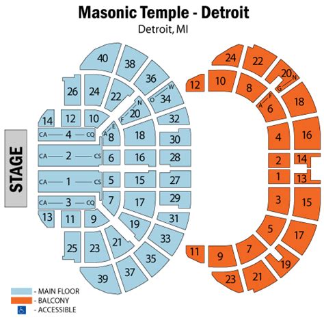 Detroit Masonic Temple Seating Chart