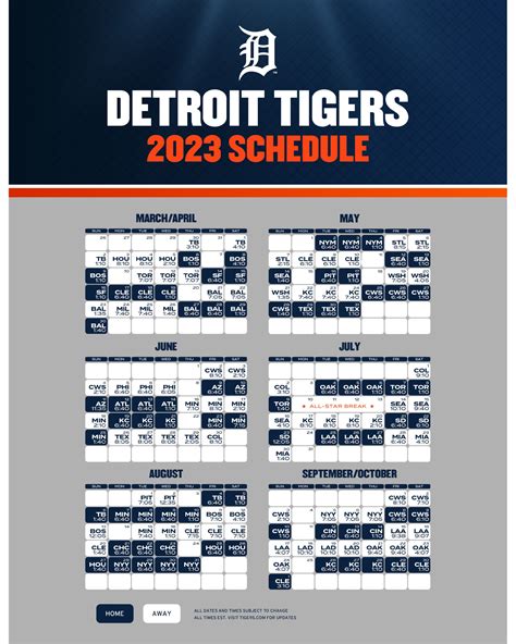 Detroit Tigers 2023 Schedule Printable