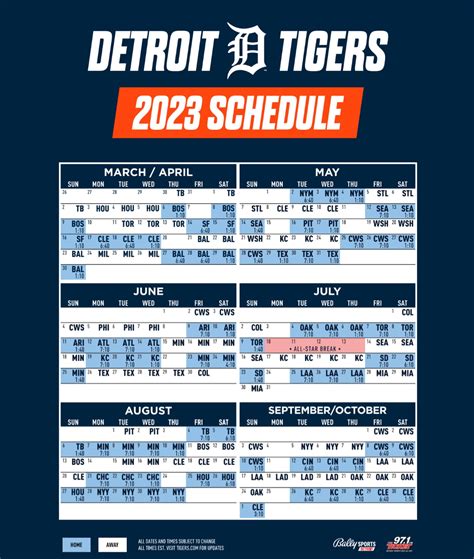 Detroit Tigers Schedule 2023 Printable