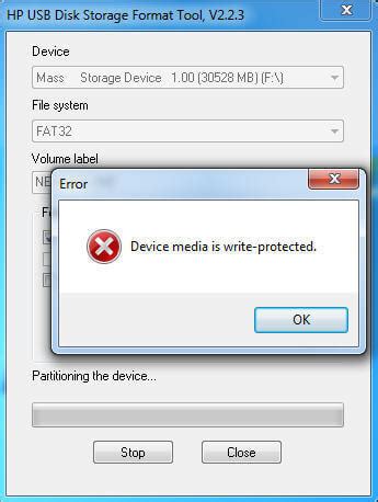 Device Media Is Write Protected Hp Usb Format Tool