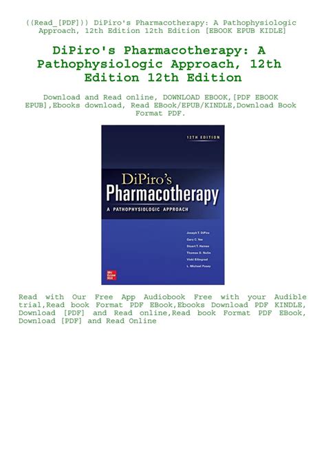 DiPiro's Pharmacotherapy: A Pathophysiologic Approach 12th Edition