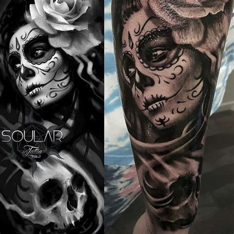 dia de los muertos tattoo Sugar skull tattoos, Tattoos