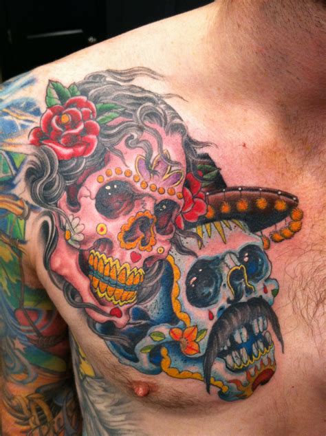 dia de los muertos tattoo Sugar skull tattoos, Tattoos