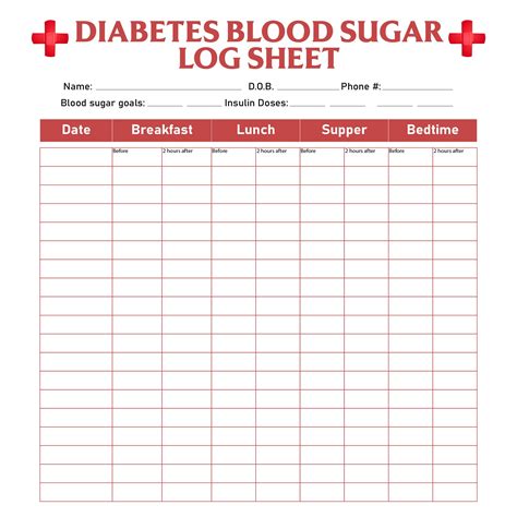 Diabetes+Blood+Sugar+Log+Sheet+Printable Sugar In 2019 Blood Free