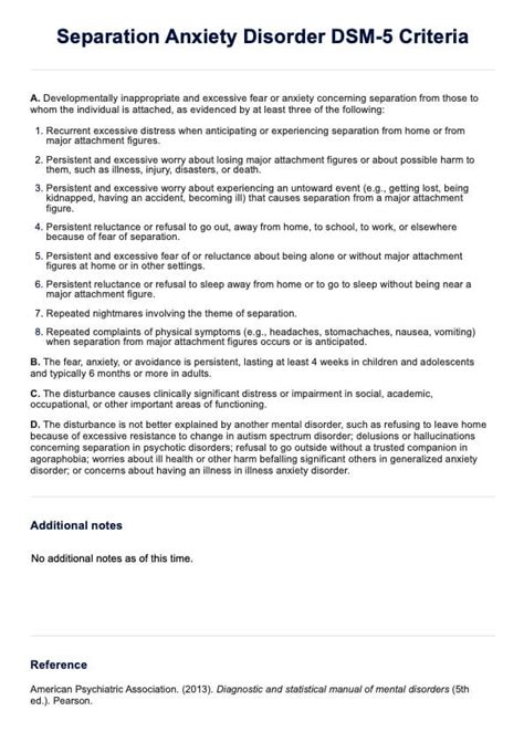 Diagnosing Separation Anxiety