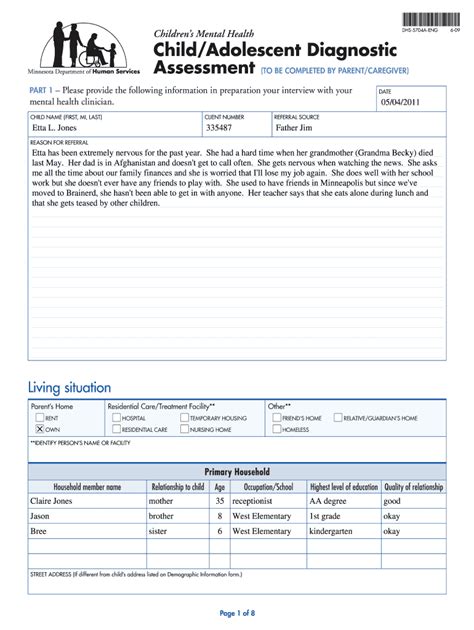 Diagnostic Assessment Template