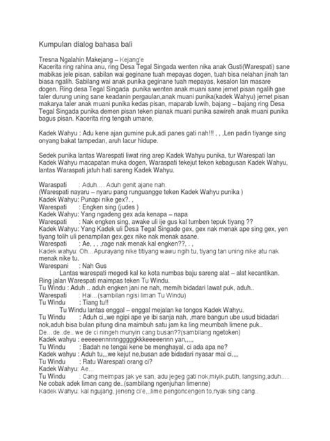 Dialog Bahasa Bali Alus 2 Orang Singkat