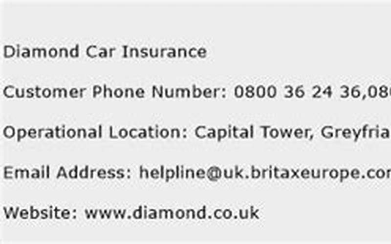 Diamond Car Insurance Phone Number