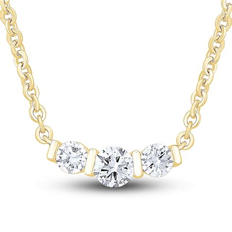 Diamond 3 Stone Necklace