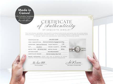 Diamond Certificate Of Authenticity Template - Great Research