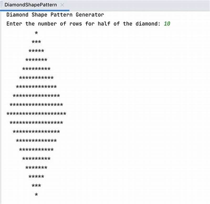 Diamond Pattern In Java Using For Loop