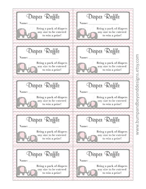 Diaper Raffle Printable Tickets