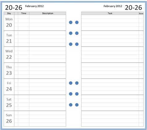 Diary Calendar Template