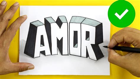 Dibujar Letras En 3d 🔴 How to make 3d drawings easily - Easy way to Draw 3D letters - Letter M  - Easy Art - YouTube