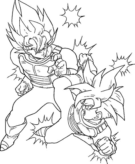 Dibujos De Dragon Ball Z Para Colorear Vegeta Y Goku