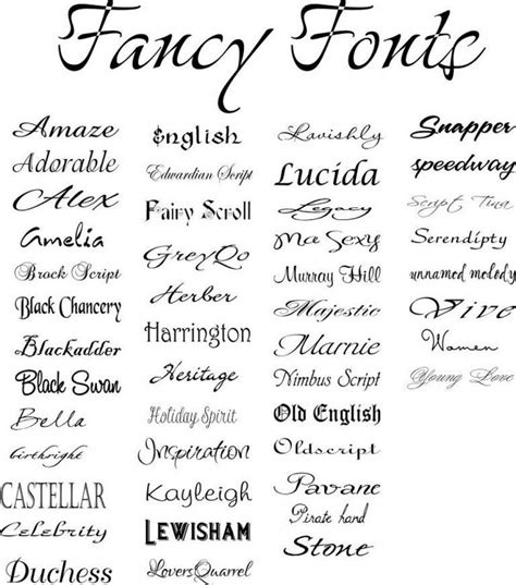 Different Font Types For Tattoos