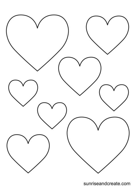Different Size Hearts Printable