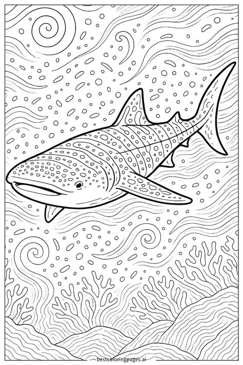 Different Styles of Whale Shark Coloring Pages Available
