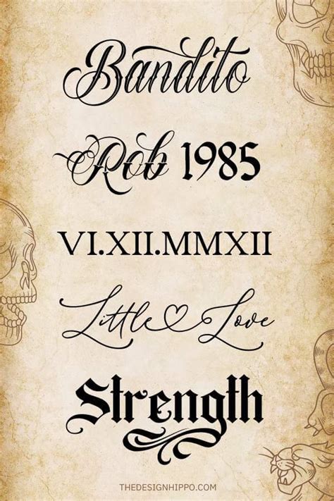 Different Types Of Font Styles For Tattoos