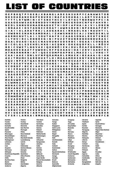 Difficult Printable Word Search