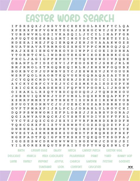 Difficult Easter Word Search