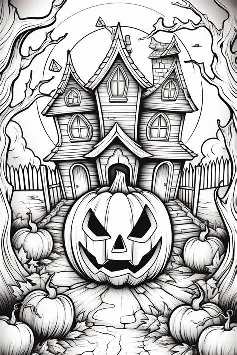 Difficult Halloween Coloring Pages