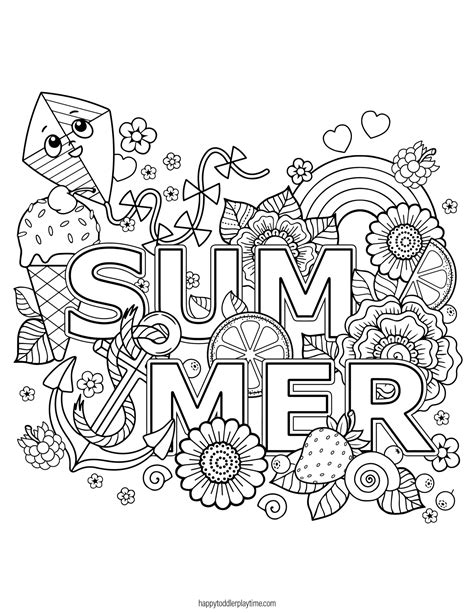 Difficult Summer Coloring Pages