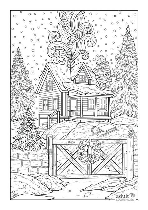 Difficult Winter Coloring Pages For Adults