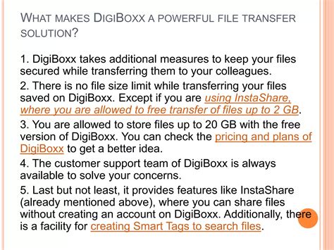 DigiBoxx: Features