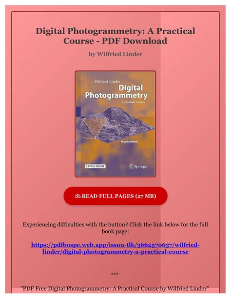 Digital Photogrammetry: A Practical Course Highlights