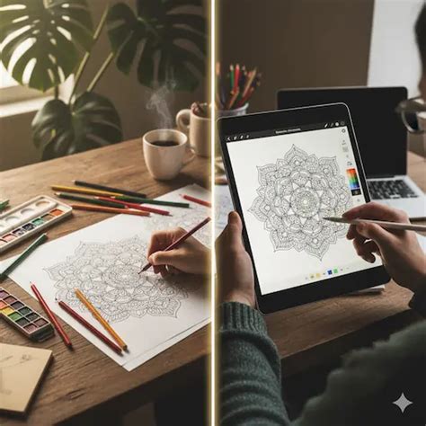 Digital vs. Physical Coloring Sheets