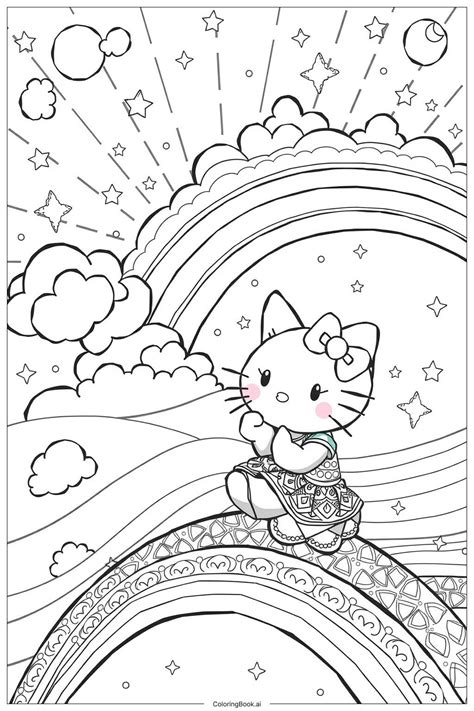 Digital vs. Printable Hello Kitty Rainbow Pages