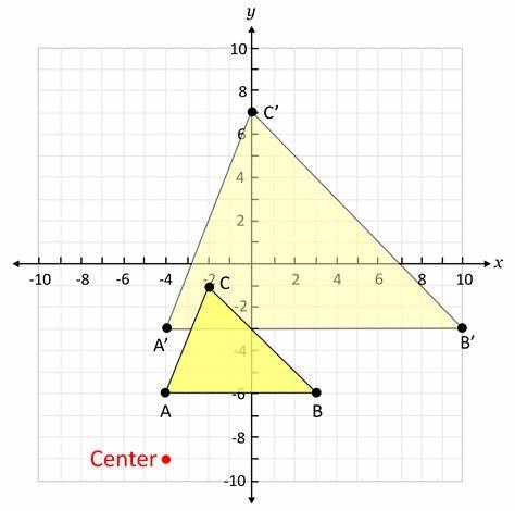 dilation transformation of a triangle