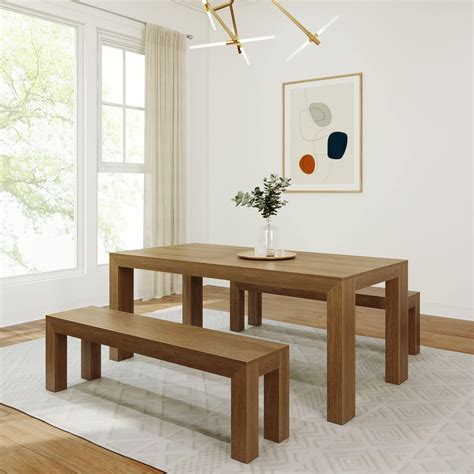 Dining Room Table With Two Benches Size and Shape