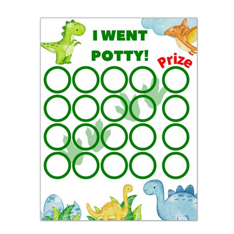 Dinosaur Potty Chart Printable Free