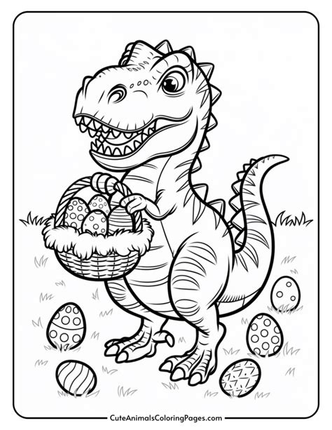 Dinosaur Easter Coloring Pages